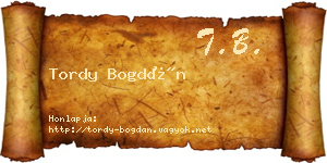 Tordy Bogdán névjegykártya